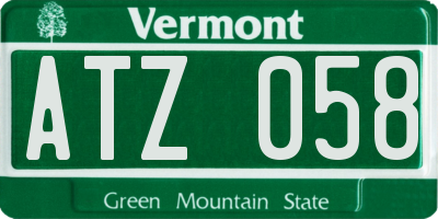 VT license plate ATZ058