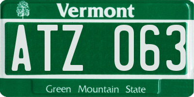 VT license plate ATZ063