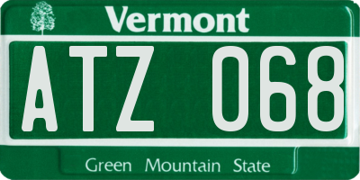 VT license plate ATZ068