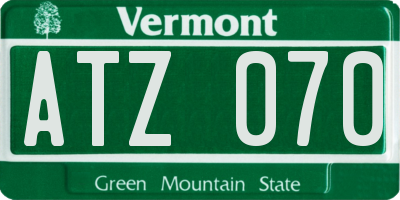 VT license plate ATZ070