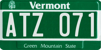 VT license plate ATZ071