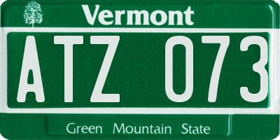 VT license plate ATZ073