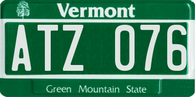 VT license plate ATZ076