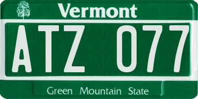 VT license plate ATZ077