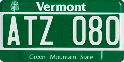 VT license plate ATZ080