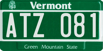 VT license plate ATZ081