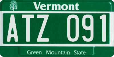 VT license plate ATZ091
