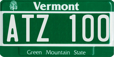 VT license plate ATZ100