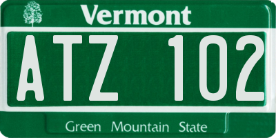 VT license plate ATZ102
