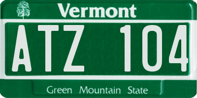 VT license plate ATZ104