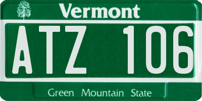 VT license plate ATZ106