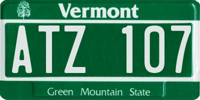 VT license plate ATZ107