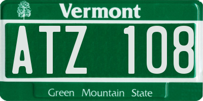 VT license plate ATZ108