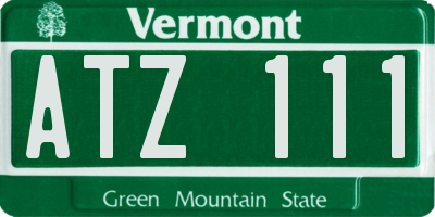 VT license plate ATZ111