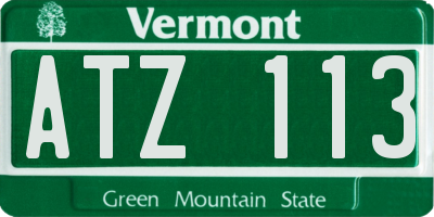 VT license plate ATZ113