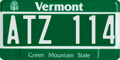 VT license plate ATZ114