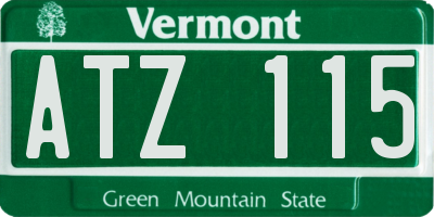 VT license plate ATZ115