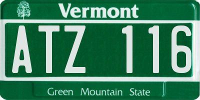 VT license plate ATZ116