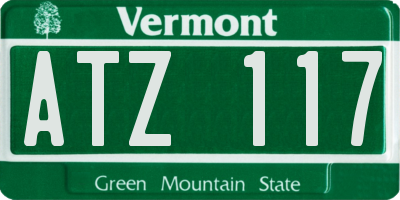 VT license plate ATZ117