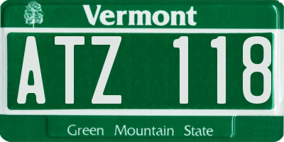 VT license plate ATZ118