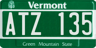 VT license plate ATZ135