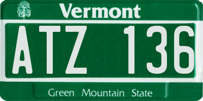 VT license plate ATZ136