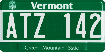 VT license plate ATZ142