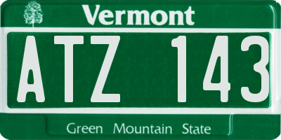 VT license plate ATZ143
