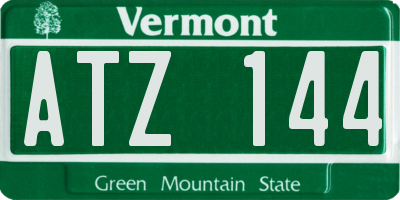 VT license plate ATZ144