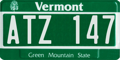 VT license plate ATZ147