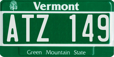 VT license plate ATZ149