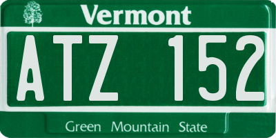VT license plate ATZ152