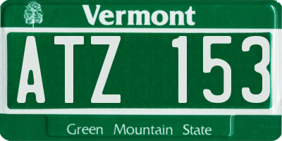 VT license plate ATZ153