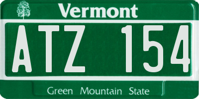 VT license plate ATZ154