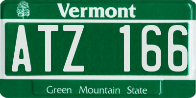 VT license plate ATZ166