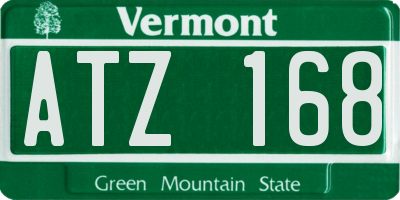 VT license plate ATZ168
