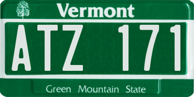 VT license plate ATZ171