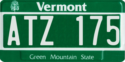VT license plate ATZ175