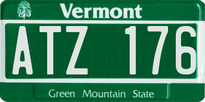 VT license plate ATZ176