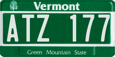 VT license plate ATZ177