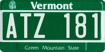 VT license plate ATZ181