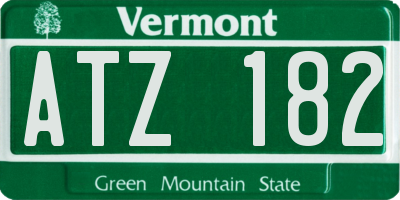 VT license plate ATZ182