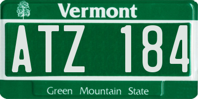 VT license plate ATZ184