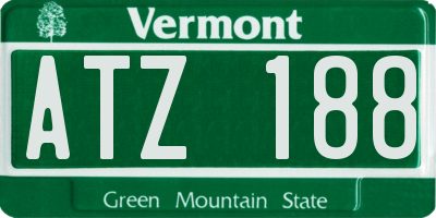 VT license plate ATZ188