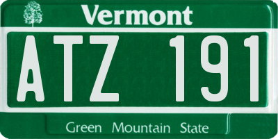 VT license plate ATZ191