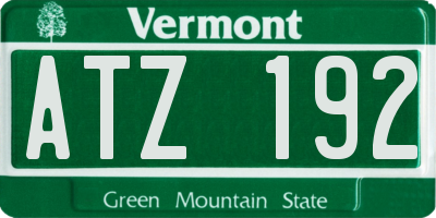 VT license plate ATZ192