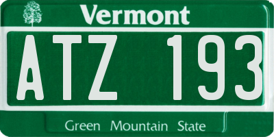 VT license plate ATZ193