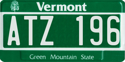 VT license plate ATZ196