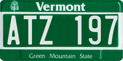 VT license plate ATZ197
