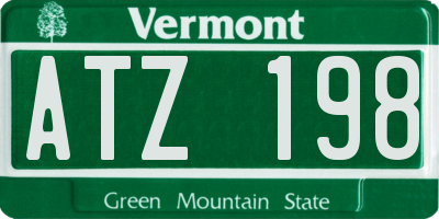 VT license plate ATZ198